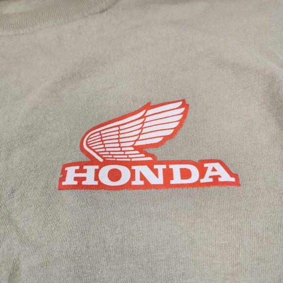 Honda Racing Team Checkered Flag Cotton T-Shirt Mens Small Beige Official - Picture 4 of 10